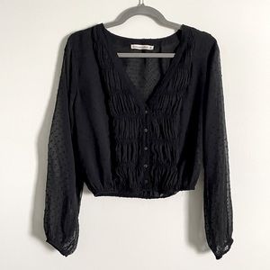 Abercrombie and fitch sheer cropped blouse